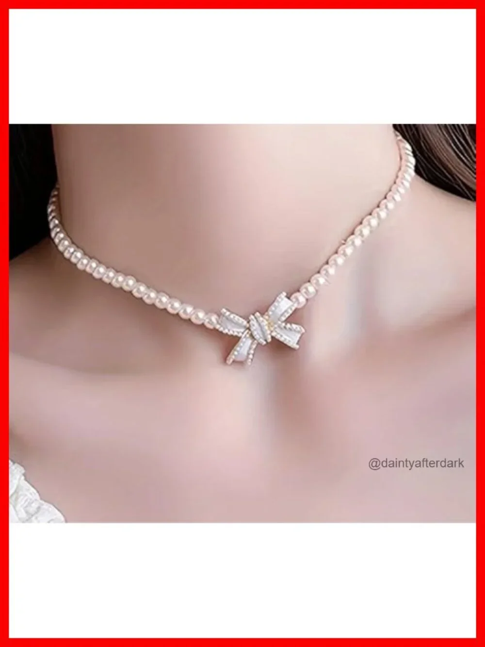 Artificial Pearl & CZ Gold Plated Necklace and Earring Set